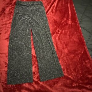 H&M Glittery Black Wide-Leg Pants